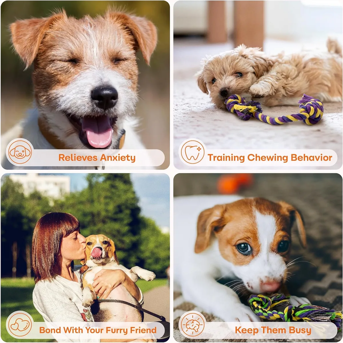 Puppy Teething Toys for Small Dogs, 5 Pack Cotton Puppy Dog Rope Toy — image 8