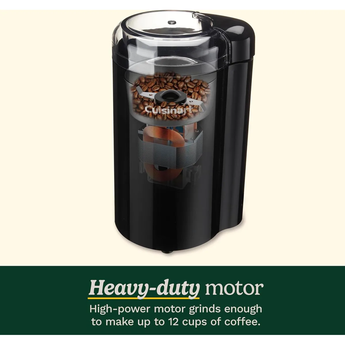 Cuisinart Coffee Grinder, One Touch, Stainless Steel, 2.5 oz, DCG-20BKN — image 5