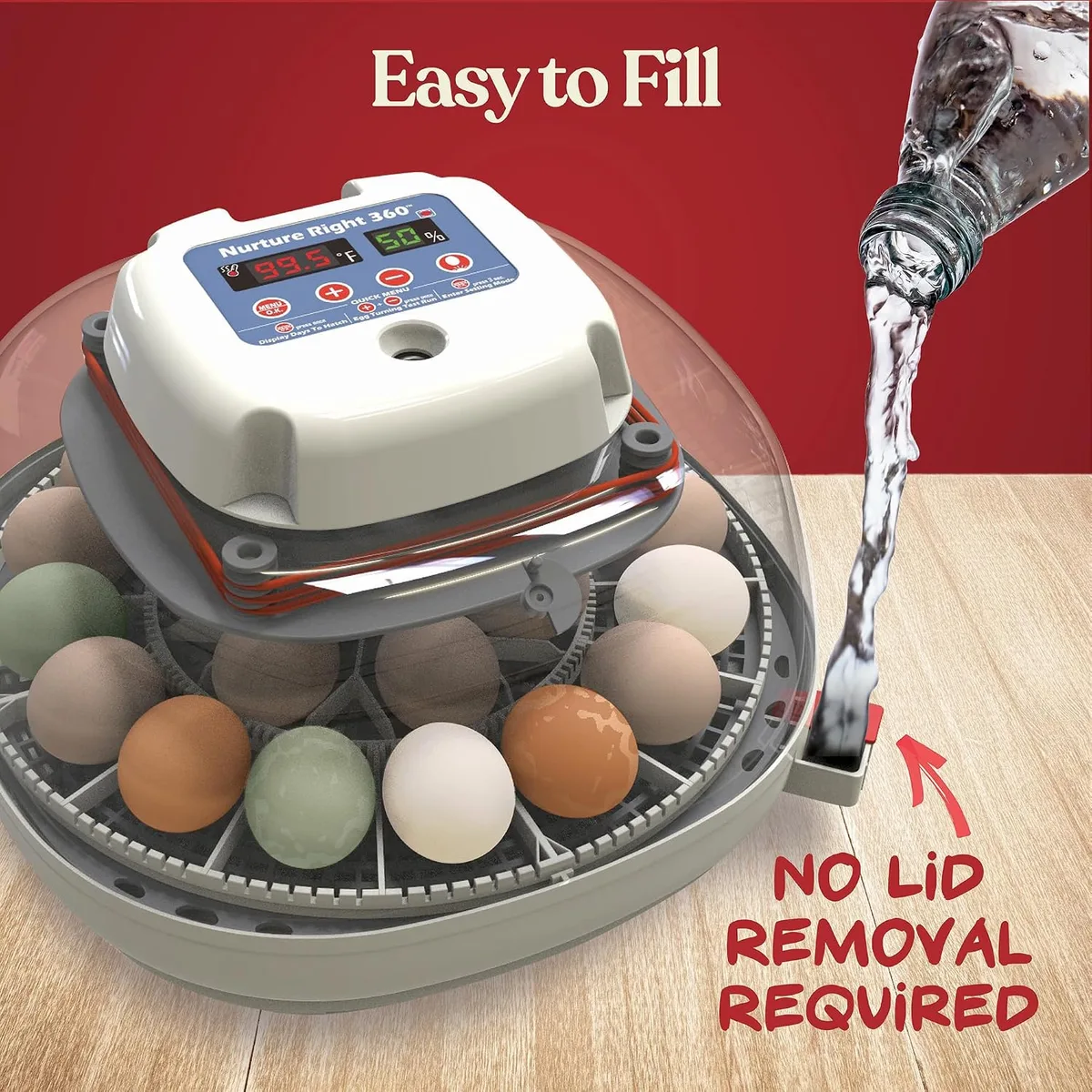 Harris Farms Nurture Right Egg Incubator with Auto Turner, Holds 22 Eggs — image 6