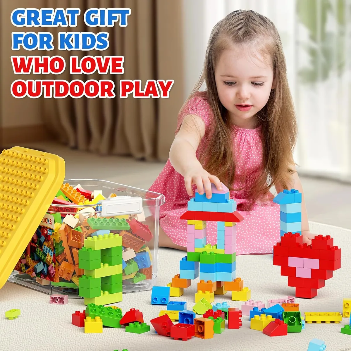 burgkidz Classic Building Compatible Toddlers: 150PCS Jumbo Blocks & Base — image 4