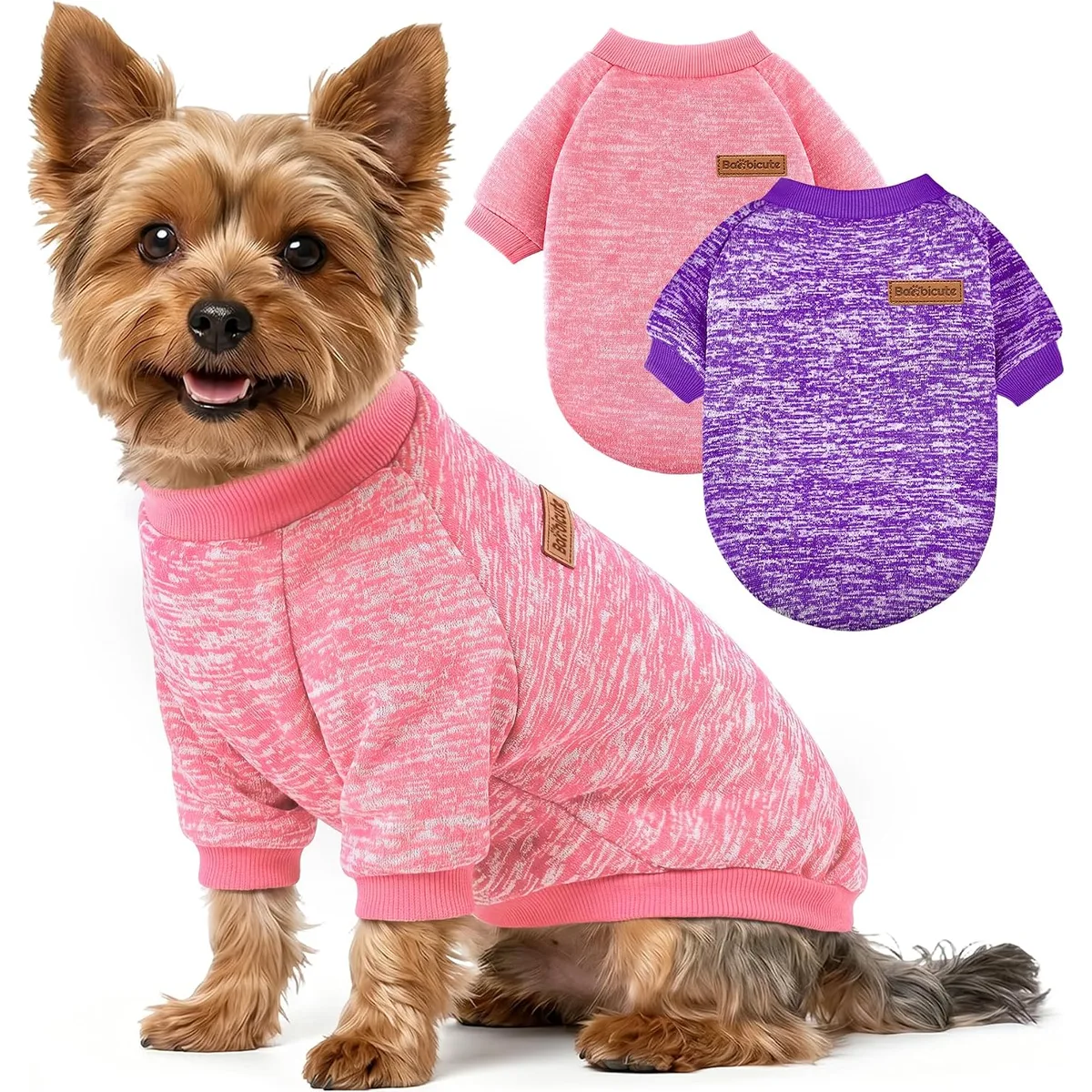 3 Pack Dog Sweaters for Small Dogs Girl Boy Winter Fleece Clothes Warm Soft Dog Sweatshirt Outfit for Dogs Cats Pet Apparel — image 7