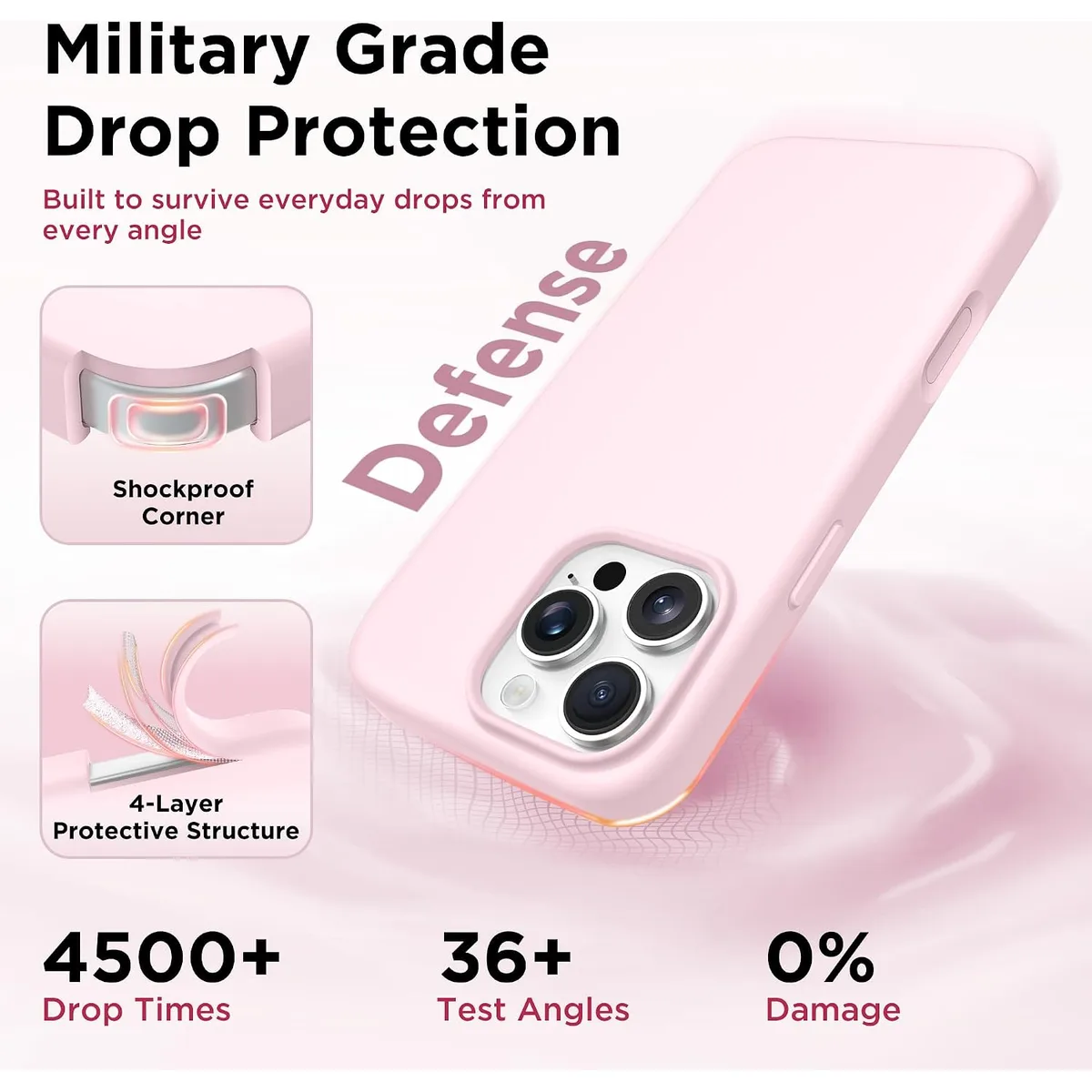 GolbinBox Magnetic for iPhone 16 Pro Case, Silicone Cover, Chalk Pink — image 6