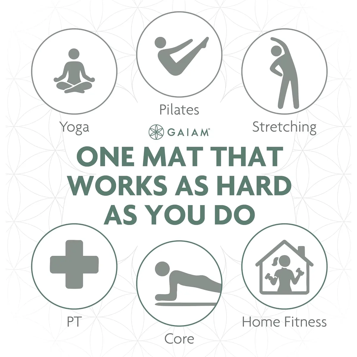 Gaiam Thick Yoga Mat, Exercise & Fitness Mat with Easy-Cinch Carrying Strap — image 8