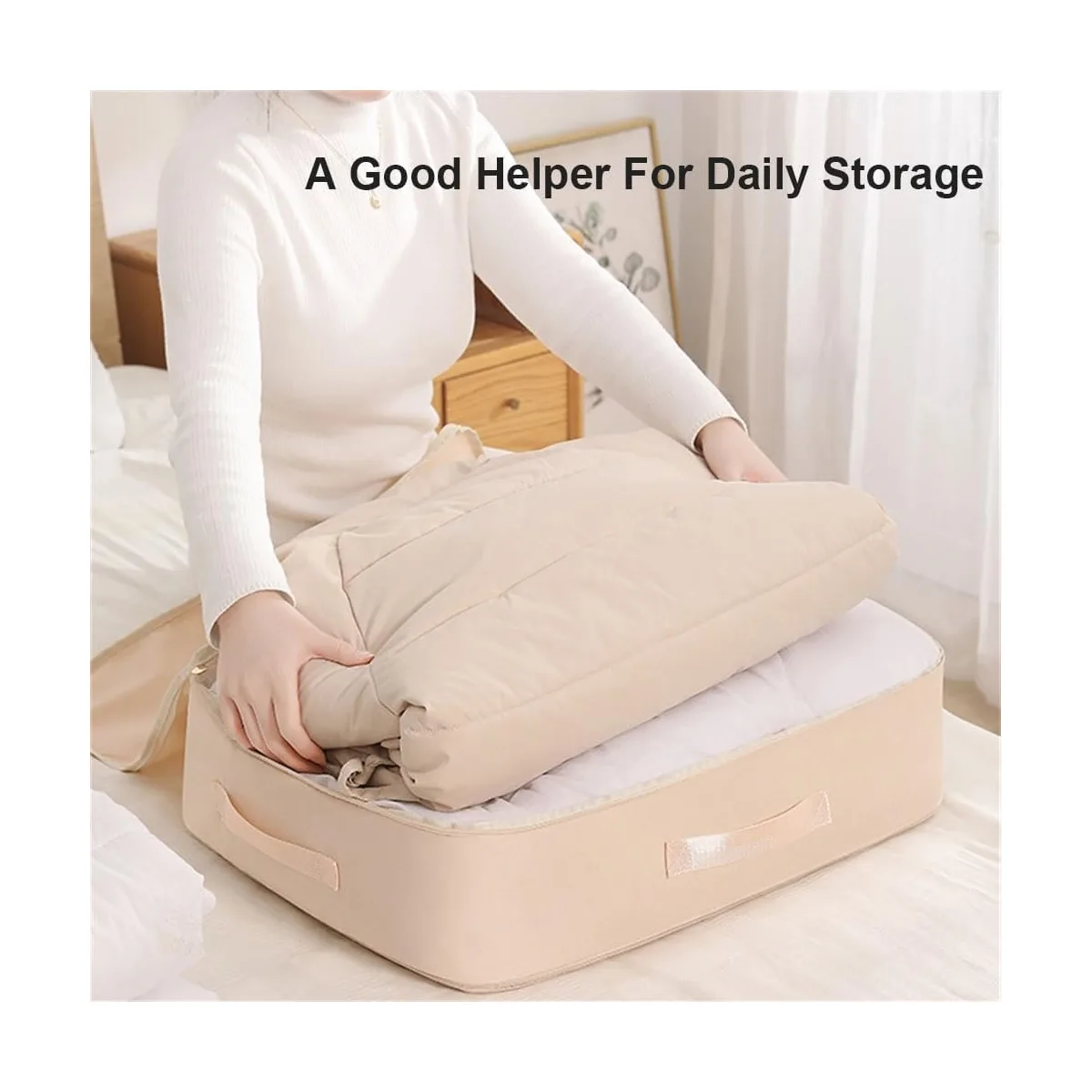 Ultra Space Saving Self Compression Organizer, Heavy Duty Moving Bags,Storage Tote for Space Saving,Self Compression Moving Organizer Bags for Comforters,Clothes,Blankets Grey,XL — image 6