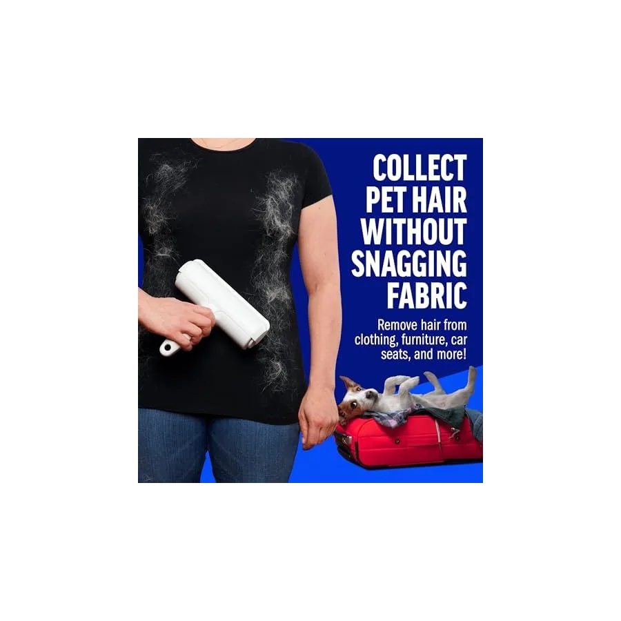 ChomChom Roller Pet Hair Remover – Original Size Reusable Lint Roller for Cat & Dog Hair on Furniture, Couch, Carpet, Car, Rugs & Bedding – Portable, Eco-Friendly White — image 6