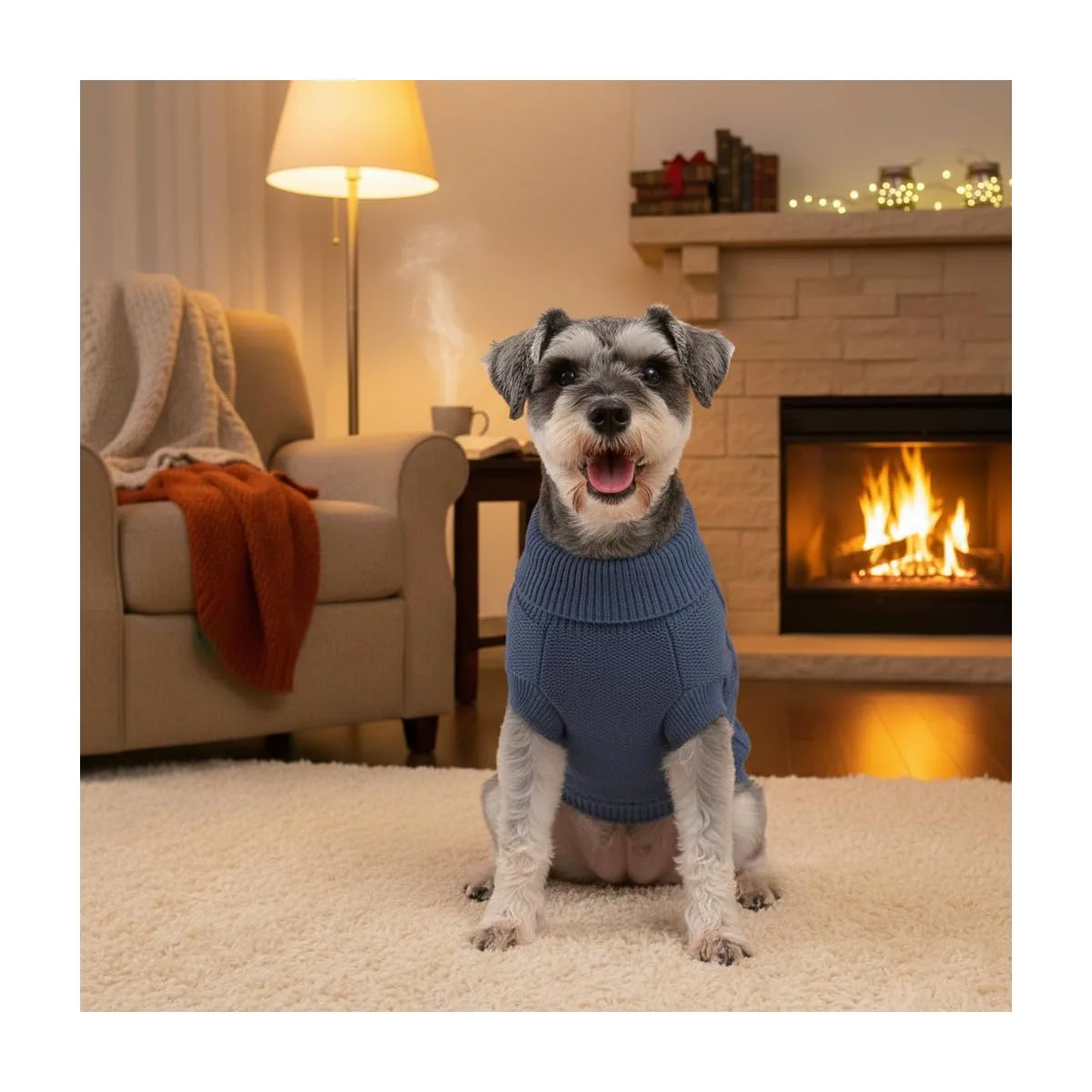 Small Dog Sweaters, Soft Knit Cold Weather Turtleneck Dog Clothes, Lightweight Warm Puppy Sweater for Chihuahua, Dachshund, Shih Tzu, Yorkie (Dark Blue, M) — image 4