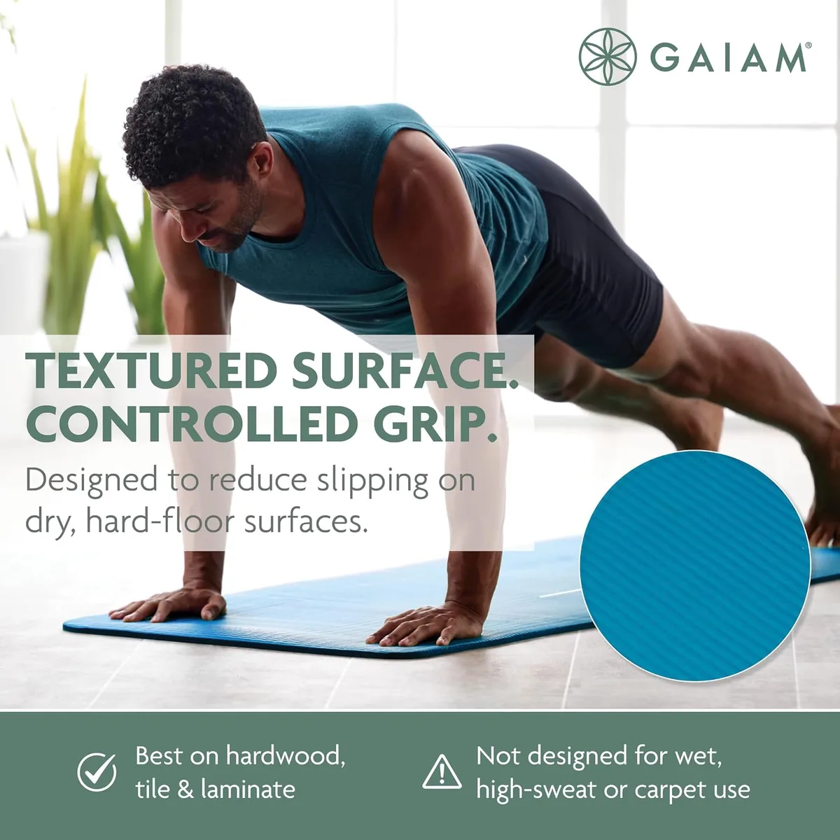 Gaiam Thick Yoga Mat, Exercise & Fitness Mat with Easy-Cinch Carrying Strap — image 7