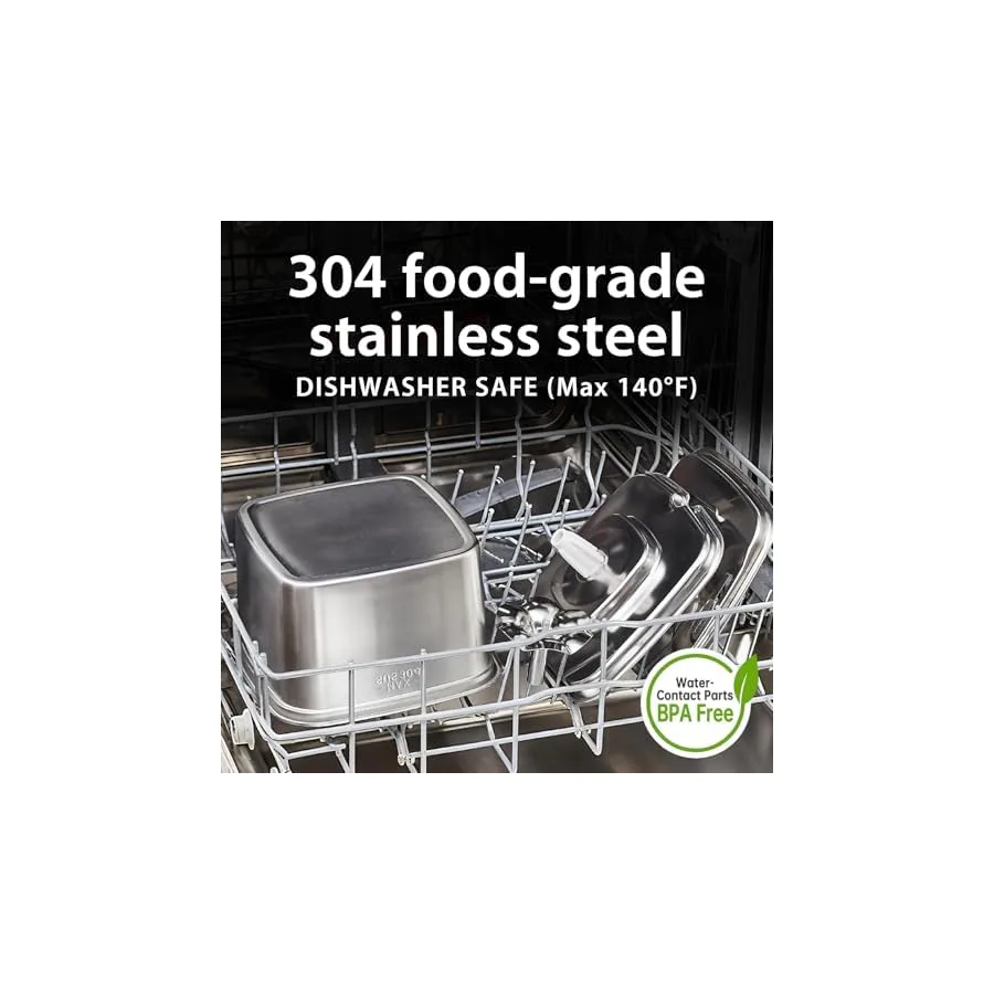 Veken Innovation Award Winner Stainless Steel Cat Water Fountain, 108oz, C1 — image 3