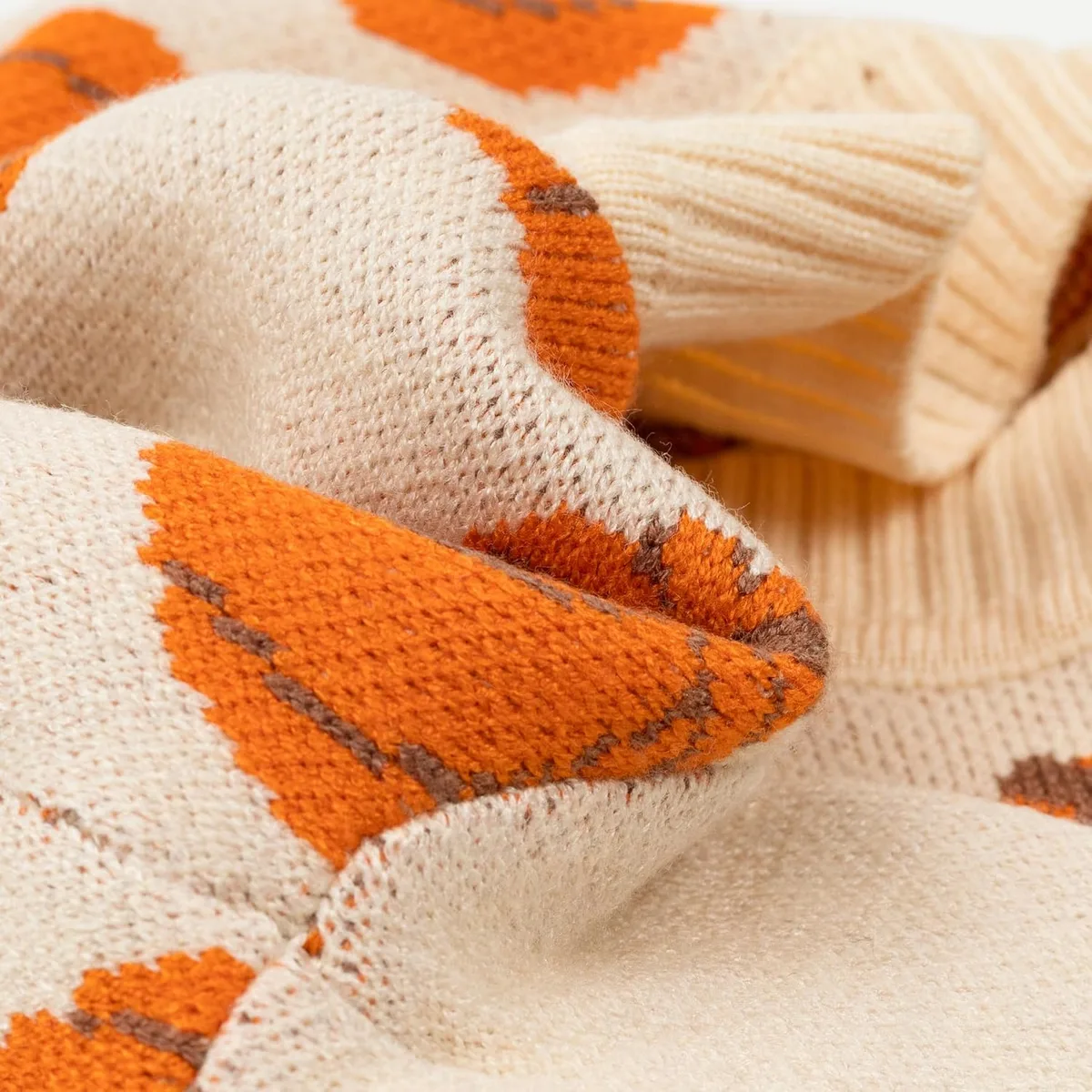 Fitwarm Pumpkin Dog Sweater, Thanksgiving Outfit for Small Dogs Boy Girl, Pet Outfit, Orange, Beige, Medium — image 7