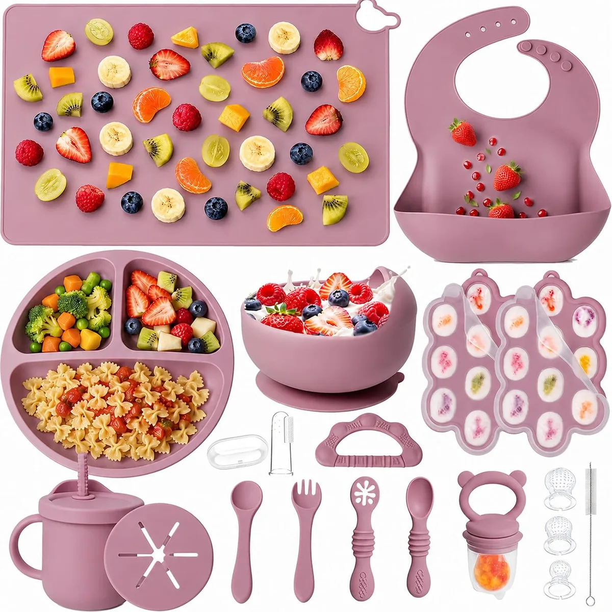 19 Pcs Silicone Baby Feeding Set Eating Essentials for Newborn — image 8