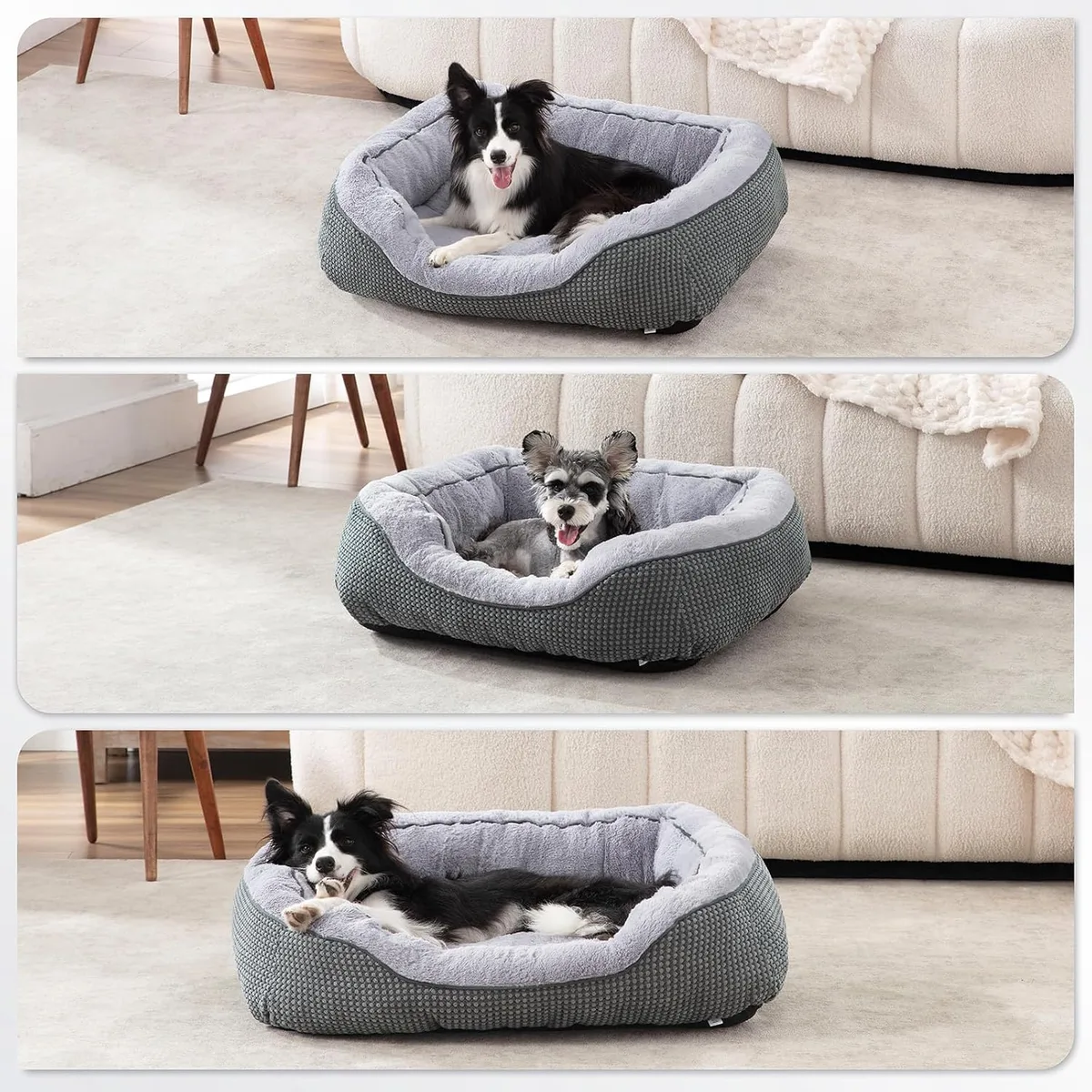 INVENHO Medium Dog Beds for Medium Dogs Washable, Rectangle Dog Bed Medium Size Dog, Orthopedic Dog Bed, Warming Soft Calming Sleeping Puppy Bed Durable Pet Bed with Anti-Slip Bottom M(30"x24"x9") — image 8