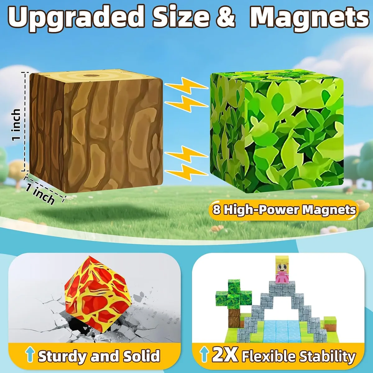 EchoPlan 150PCS Magnetic Blocks, Magnetic Building Blocks for Boys Girls — image 2
