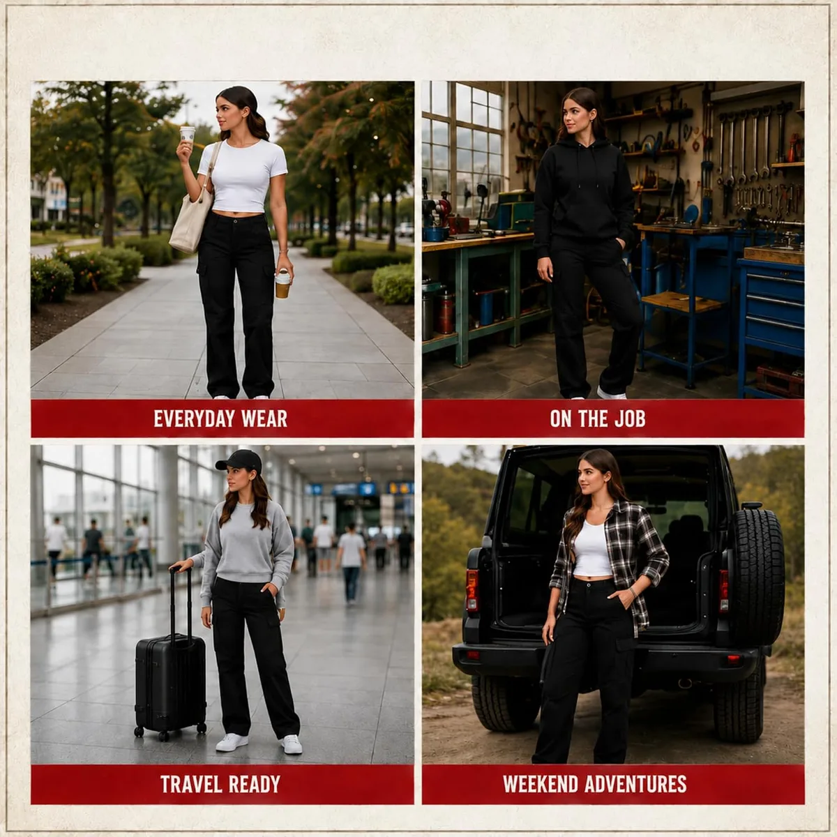 Dickies Women's Stretch Twill Straight Leg Cargo Pants Sits Below Waist — image 10