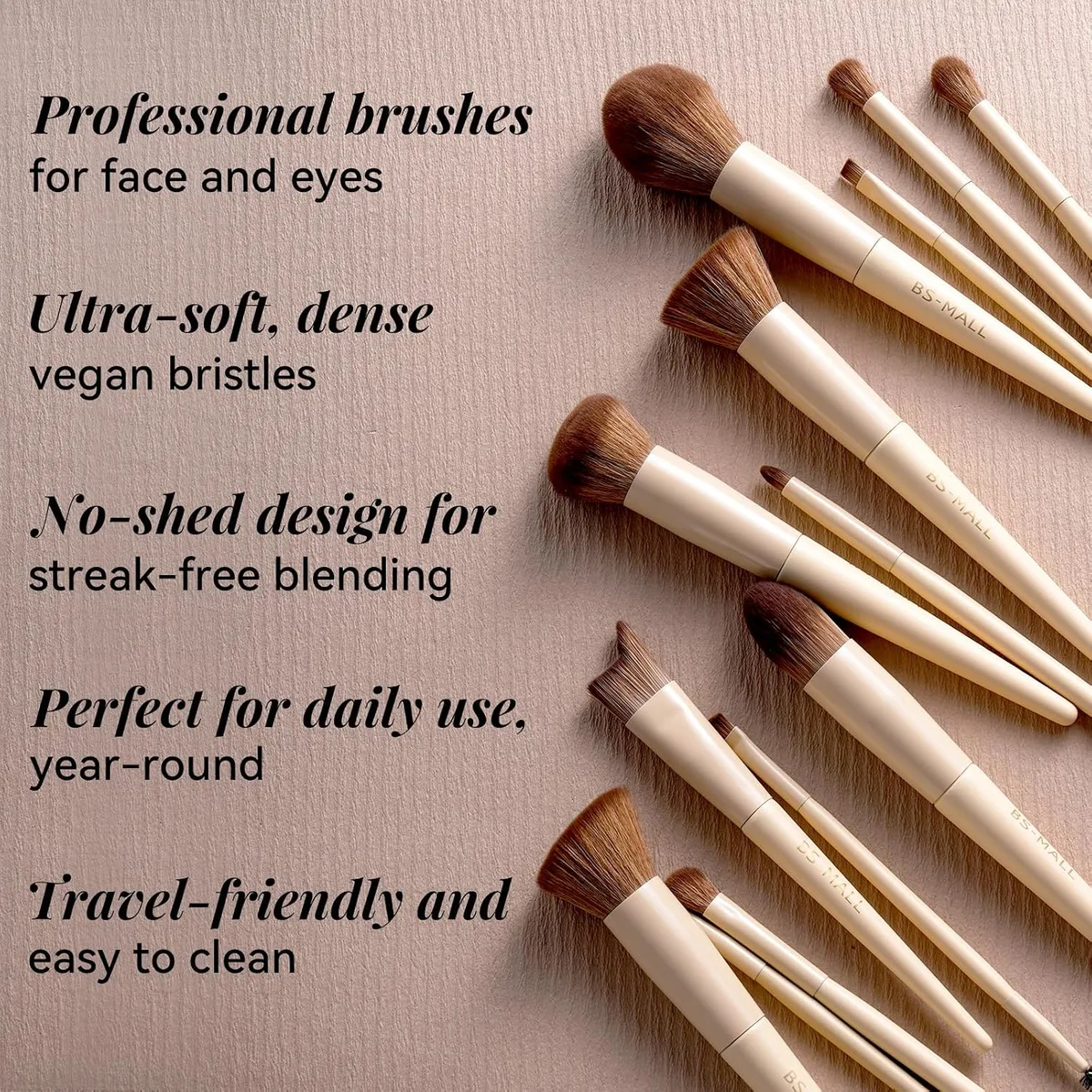 Professional Makeup Brush Set with Travel Case 18 Pcs for Makeup Artists — image 4