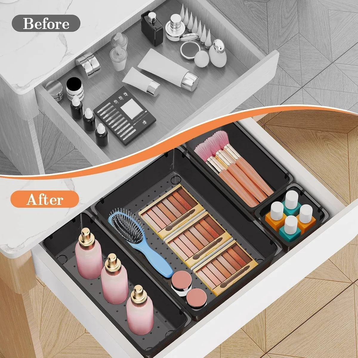 25 PCS Plastic Drawer Organizer, Versatile Organizer Trays & storage Bins — image 4