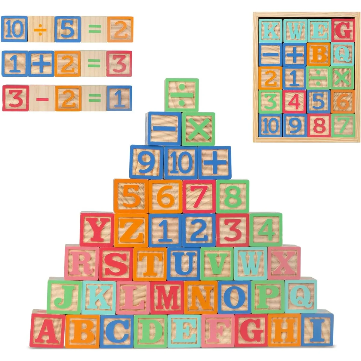 ABC Wooden Building Blocks for Toddlers 1-3 Large, 26 PCS Alphabet & Number Stacking Blocks, Educational Learning Toys for Boys Girls Kids Gifts 1.65'' — image 8