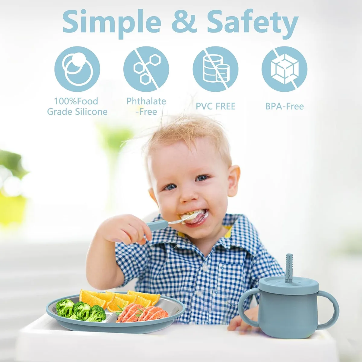 13PCS Baby Feeding Set, Removable Stainless & Silicone, Odor-Free — image 8