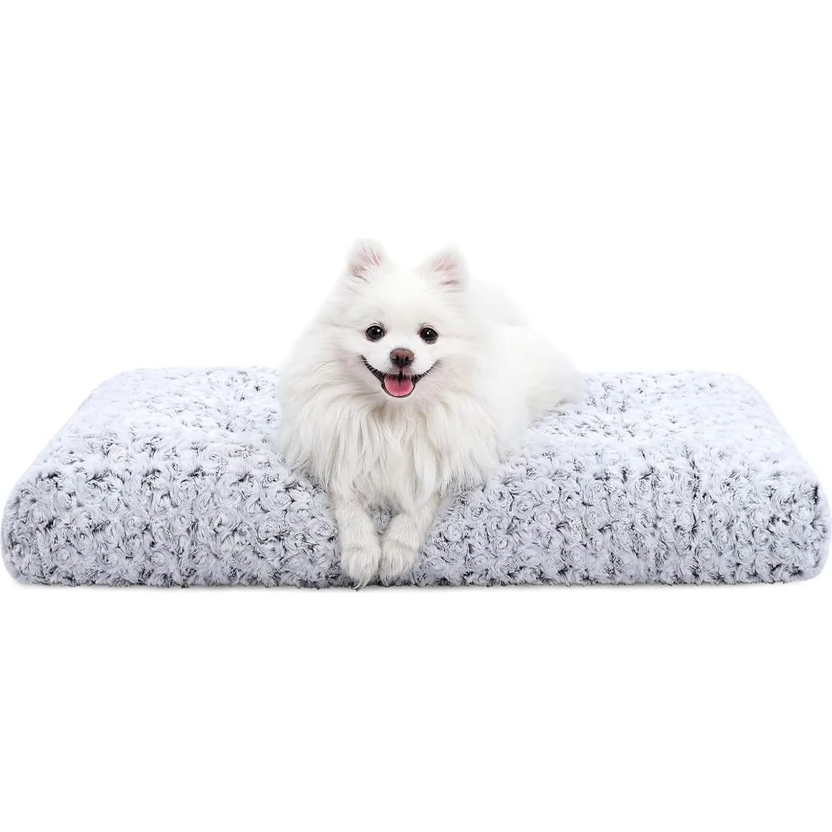 KSIIA Washable Dog Bed Medium Size Dog Crate Bed Plush Pet Mat 35"x23" Gray — image 8
