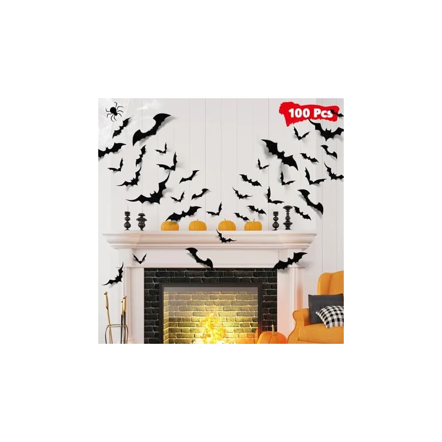 Halloween Bat Wall Decor, 100 Pcs — image 2