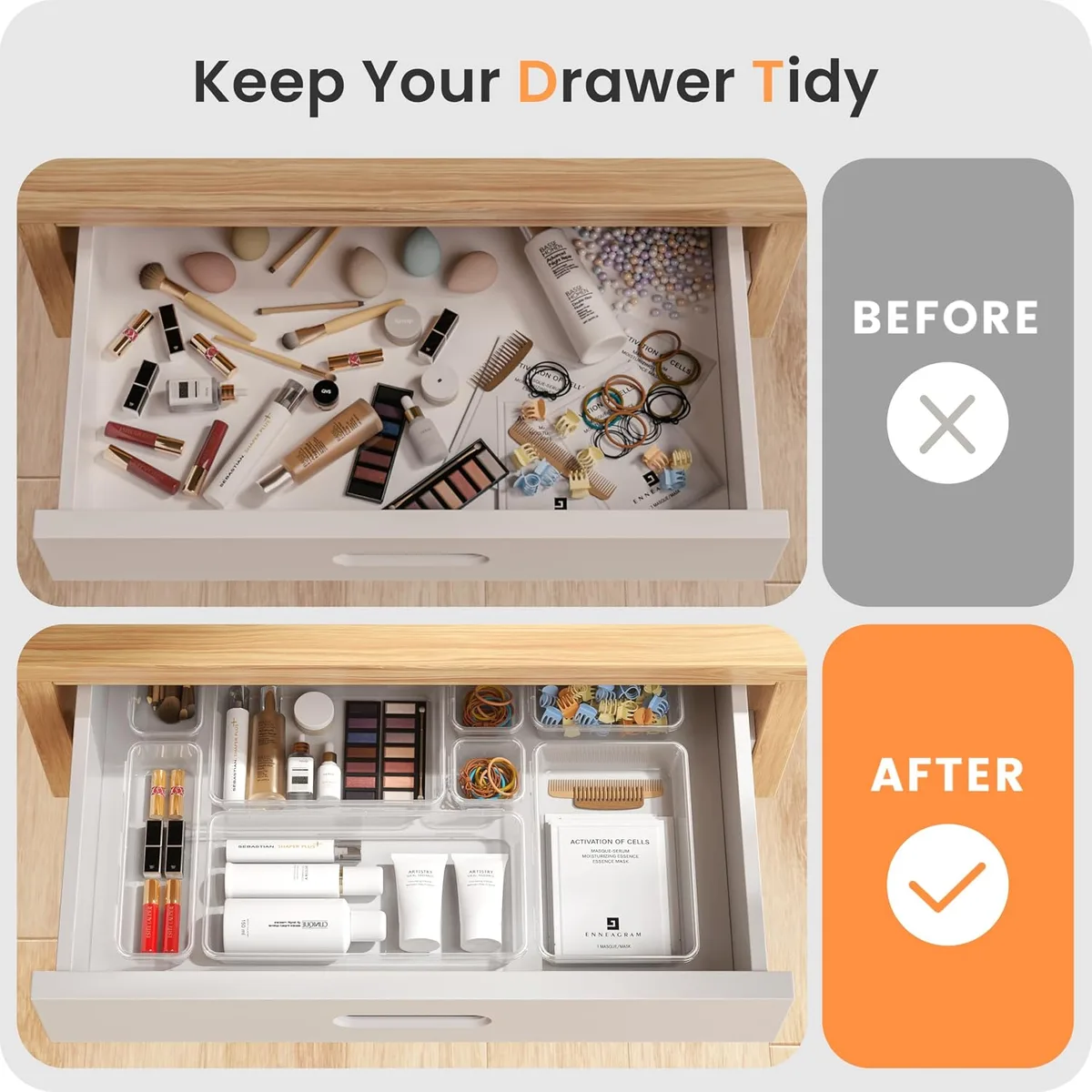 A-LuGei 【Military Grade】 Drawer Organizer for Vanity Bathroom Makeup Desk — image 7