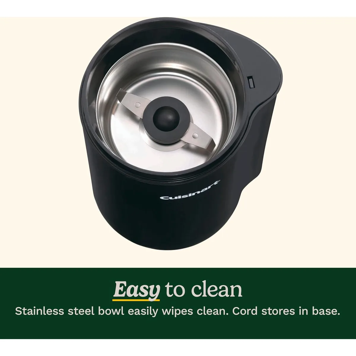 Cuisinart Coffee Grinder, One Touch, Stainless Steel, 2.5 oz, DCG-20BKN — image 6