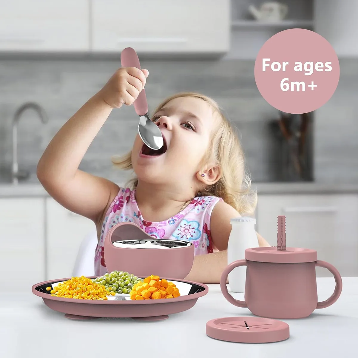 13PCS Baby Feeding Set, Removable Stainless & Silicone, Odor-Free — image 5