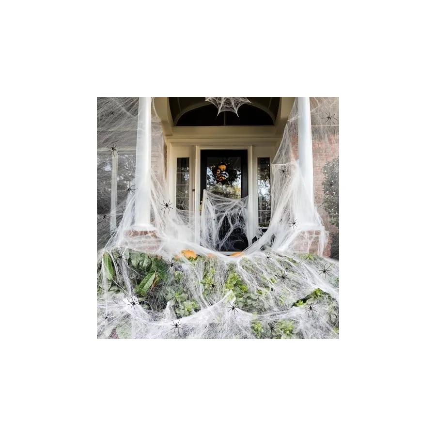 250g Spider Webs Halloween Decorations with 30 Fake Spiders — image 3