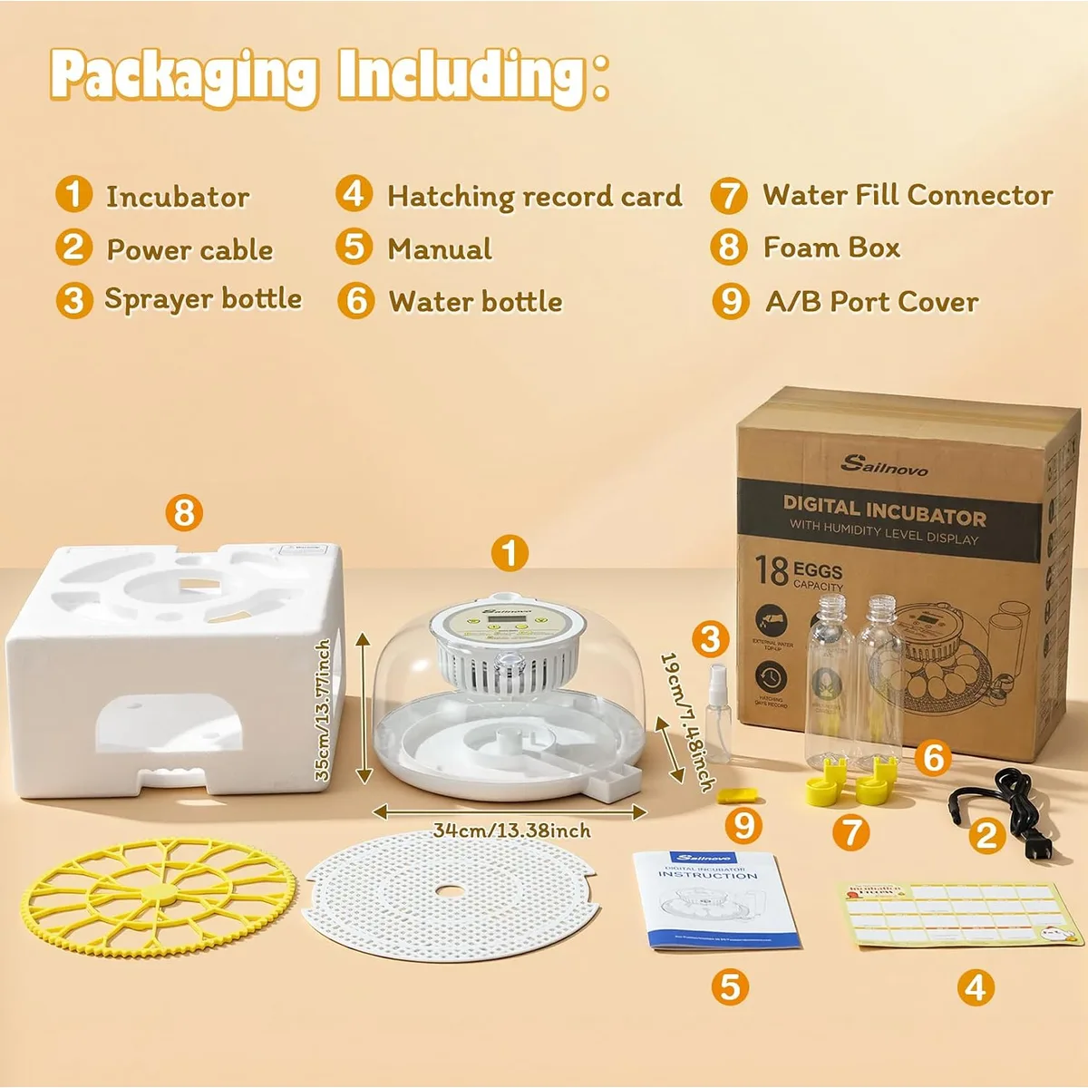 Sailnovo 18 Eggs Incubators for Hatching Egg with Auto Water Filling — image 5
