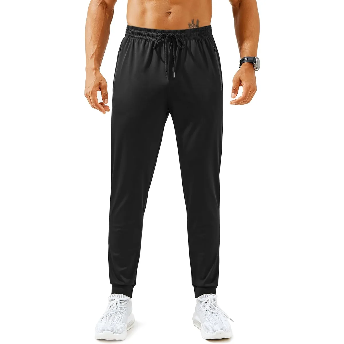 Mens Sweatpants with Zipper Pockets Lightweight Athletic Joggers for Workout Running Gym Track Casual Wear — image 3