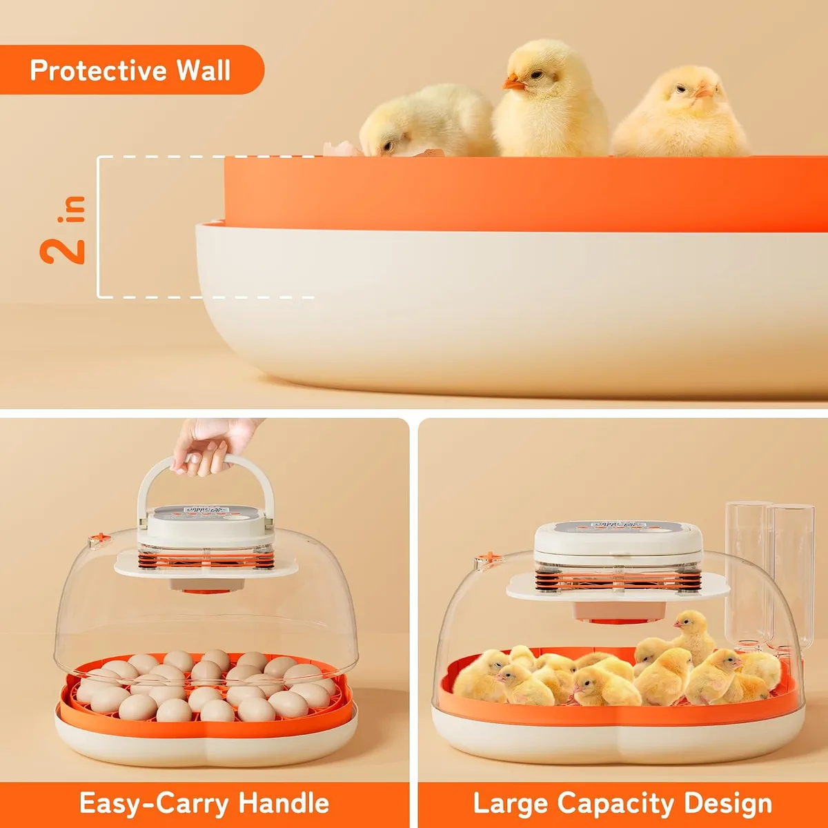 APDOE Egg Incubators for Hatching Eggs, Temperature and Humidity Control, Automatic Egg Turning, Egg Candler, External Water Bottle, Air Vent, for Chicken, Duck & Quail Eggs, 25 Eggs — image 2