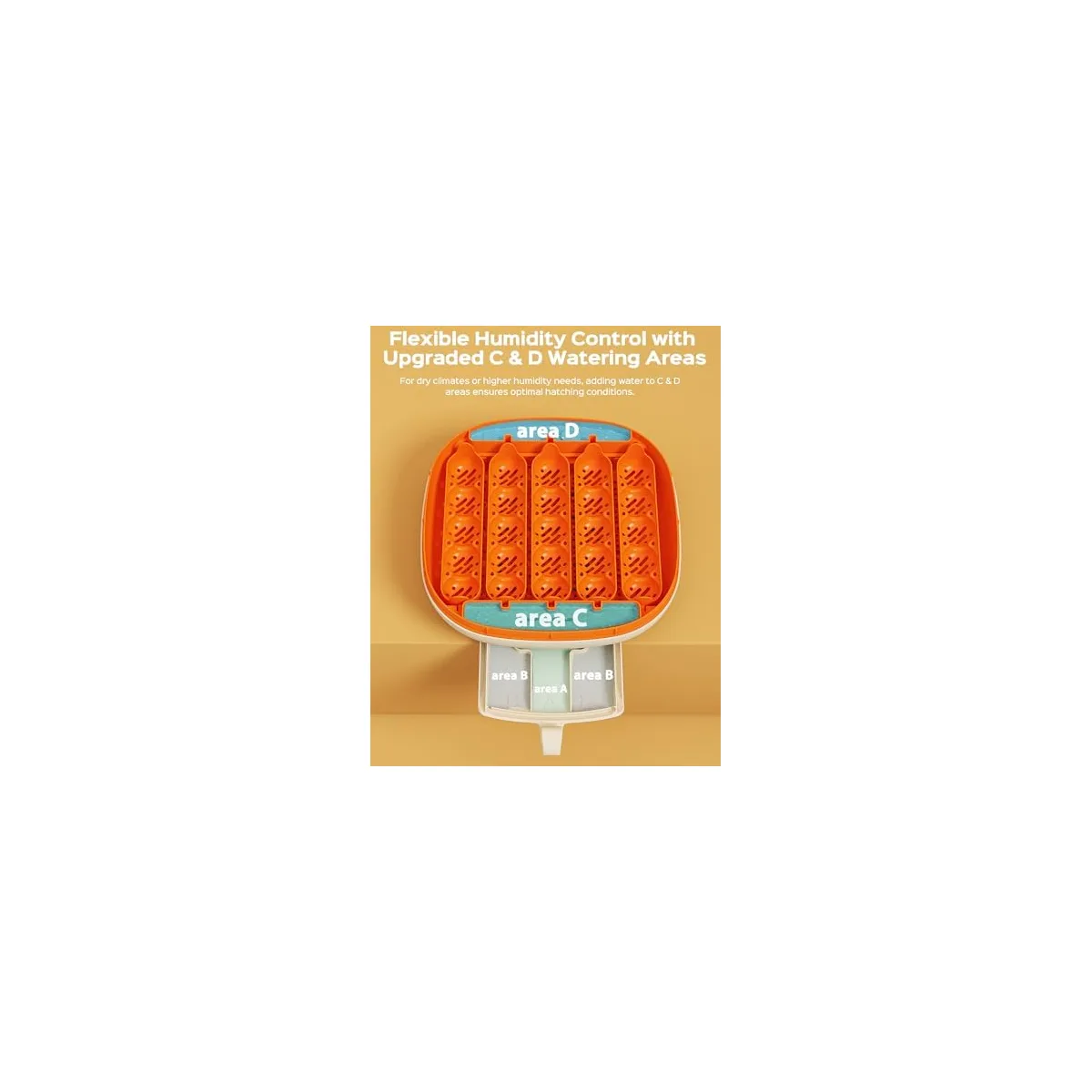 Chickcozy 25 Egg Incubator, Automatic Egg Turner with Thermometer Seat and Humidity Control, Egg Candler, 360° View with Clear Window, Incubators for Hatching Chicks Sunlit Orange — image 4