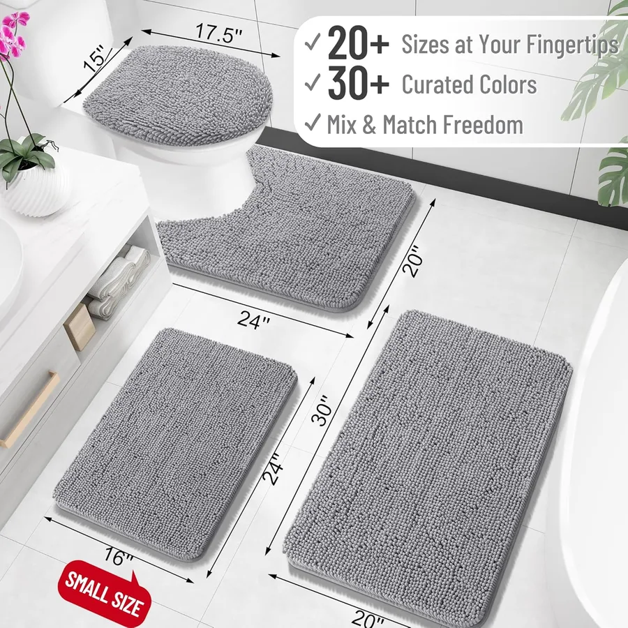 OLANLY Bathroom Rugs 30x20, Extra Soft Absorbent Chenille Bath Rugs — image 8
