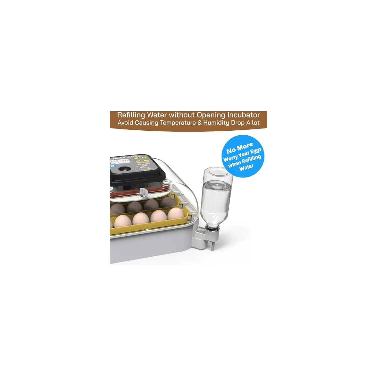 MATICOOPX 20 Egg Incubator with Humidity Display, Egg Candler, Automatic Egg Turner, for Hatching Chickens — image 4