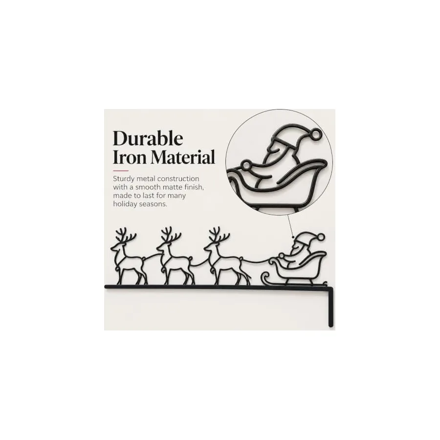 Iron Sleigh & Reindeer Christmas Door Topper — image 5