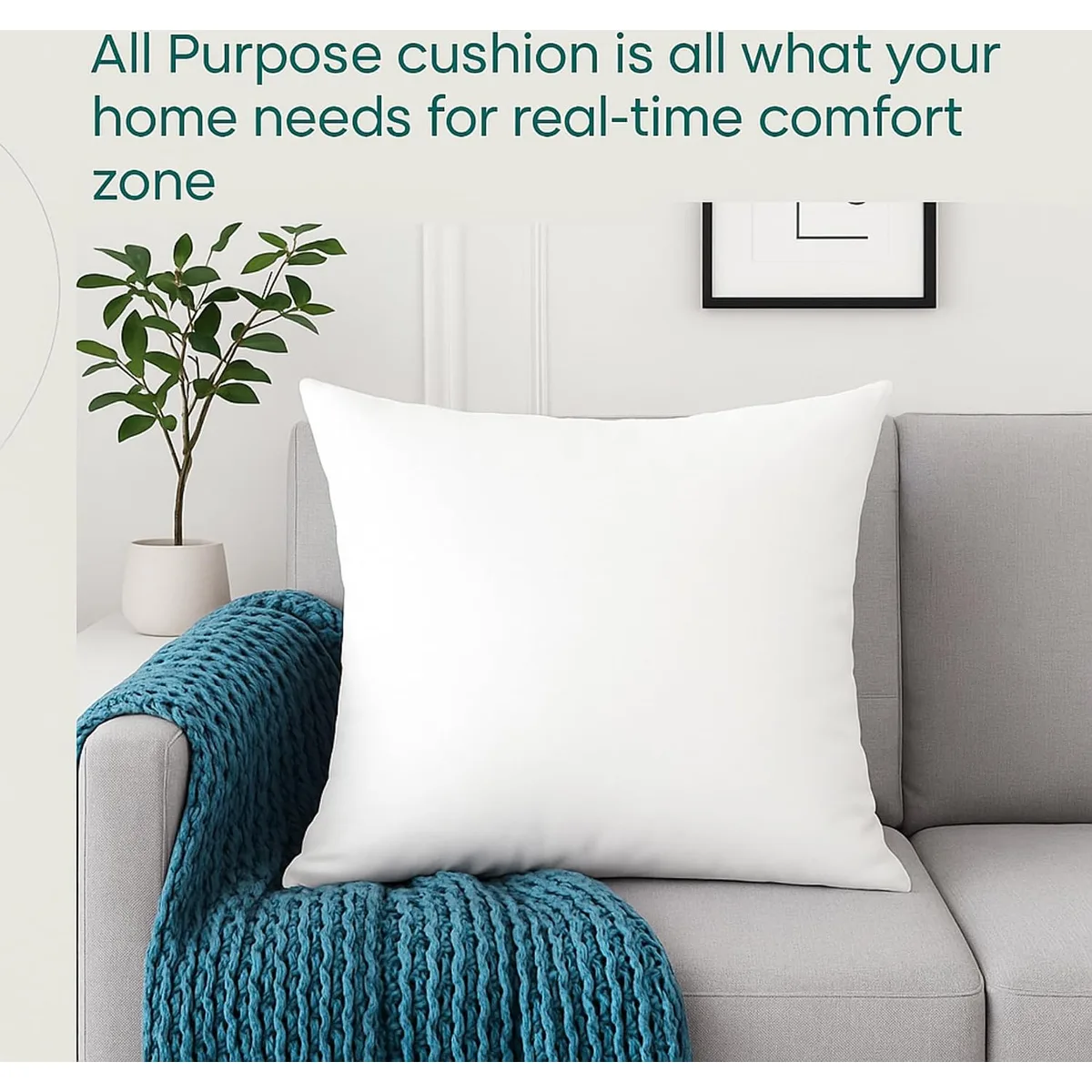 LANE LINEN 4 Pack 18x18 White Throw Pillow Inserts for Decorative Pillow Covers, Couch Pillows for Living Room, Fluffy Pillows for Bed — image 5