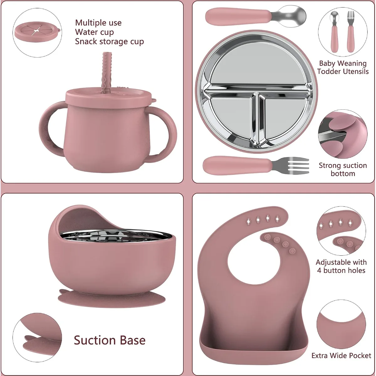 13PCS Baby Feeding Set, Removable Stainless & Silicone, Odor-Free — image 6