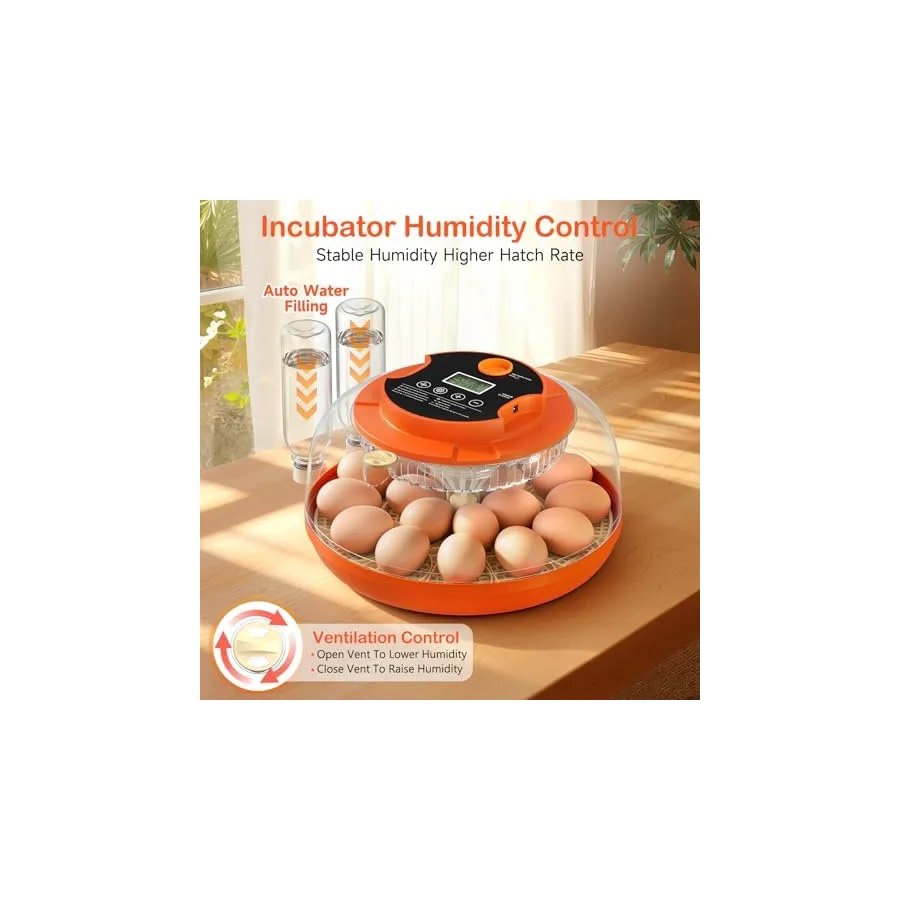 18 Egg Incubators for Hatching Eggs, Automatic Egg Turning and Humidity Control Incubator for Hatch Chicken Duck Quail Pigeon Pheasant Partridge Home Classroom Lab — image 7