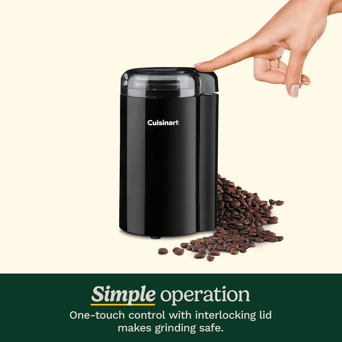 Cuisinart Coffee Grinder, One Touch, Stainless Steel, 2.5 oz, DCG-20BKN — image 4