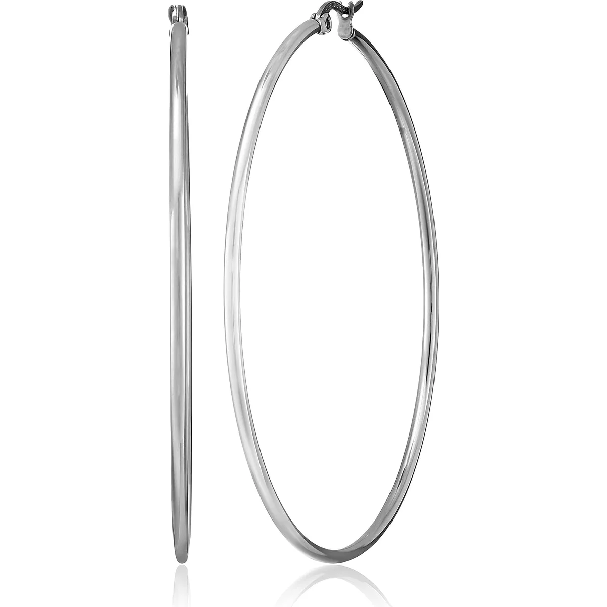 Amazon Essentials Stainless Steel Rounded Tube Hoop Earrings 50mm , previously Amazon Collection — image 7