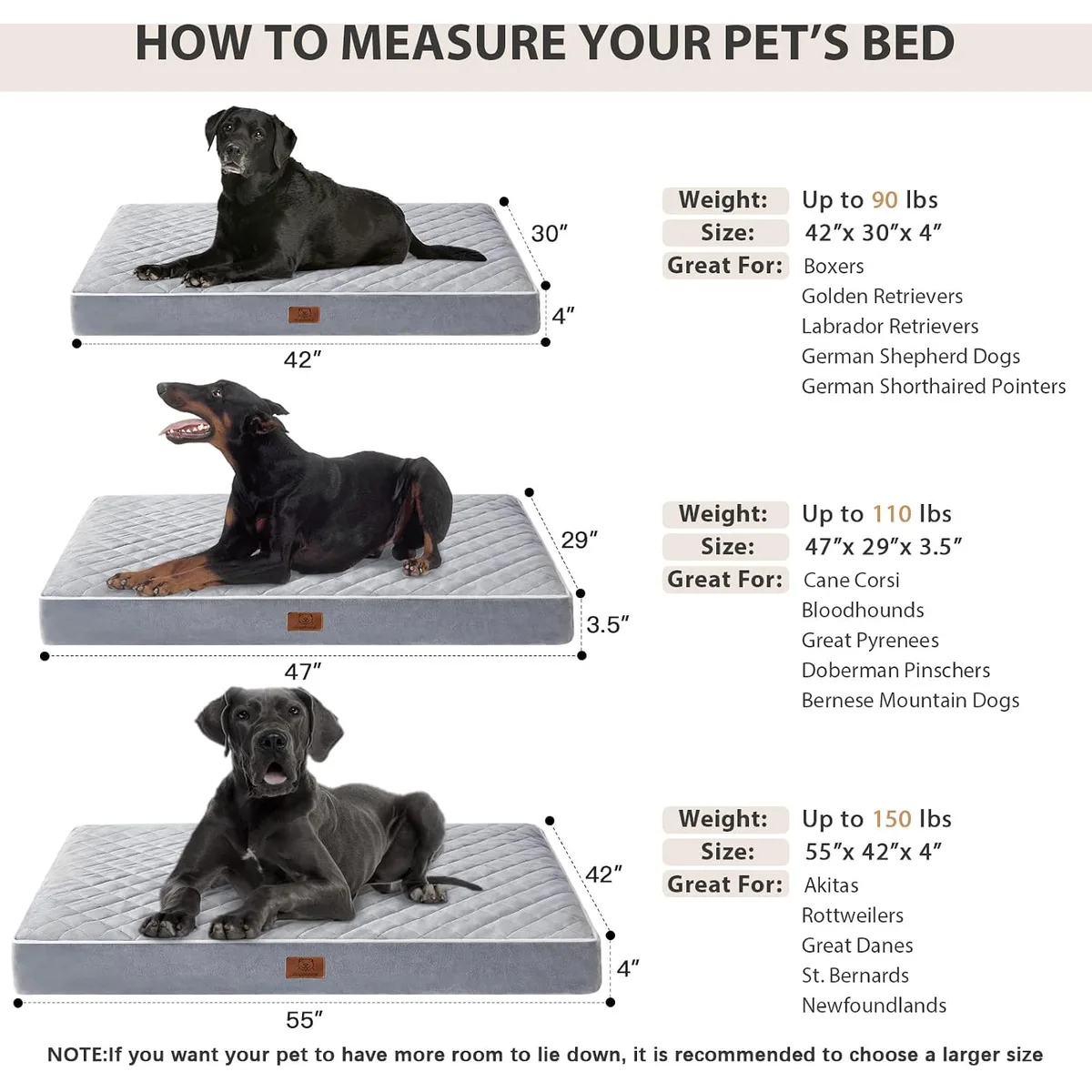 WNPETHOME Orthopedic Waterproof Extra Large Senior Dogs Bed for Comfy Sleep — image 6