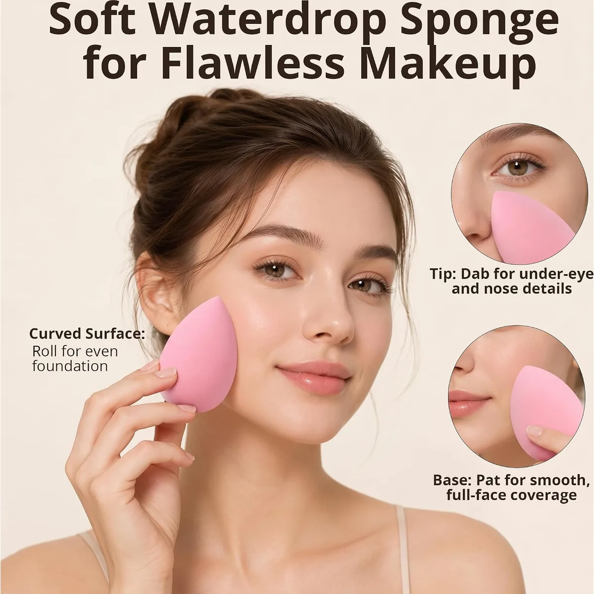 BEAKEY Makeup Brushes set with 2 Blending Sponges,10 Brush Face and Eye Set — image 6