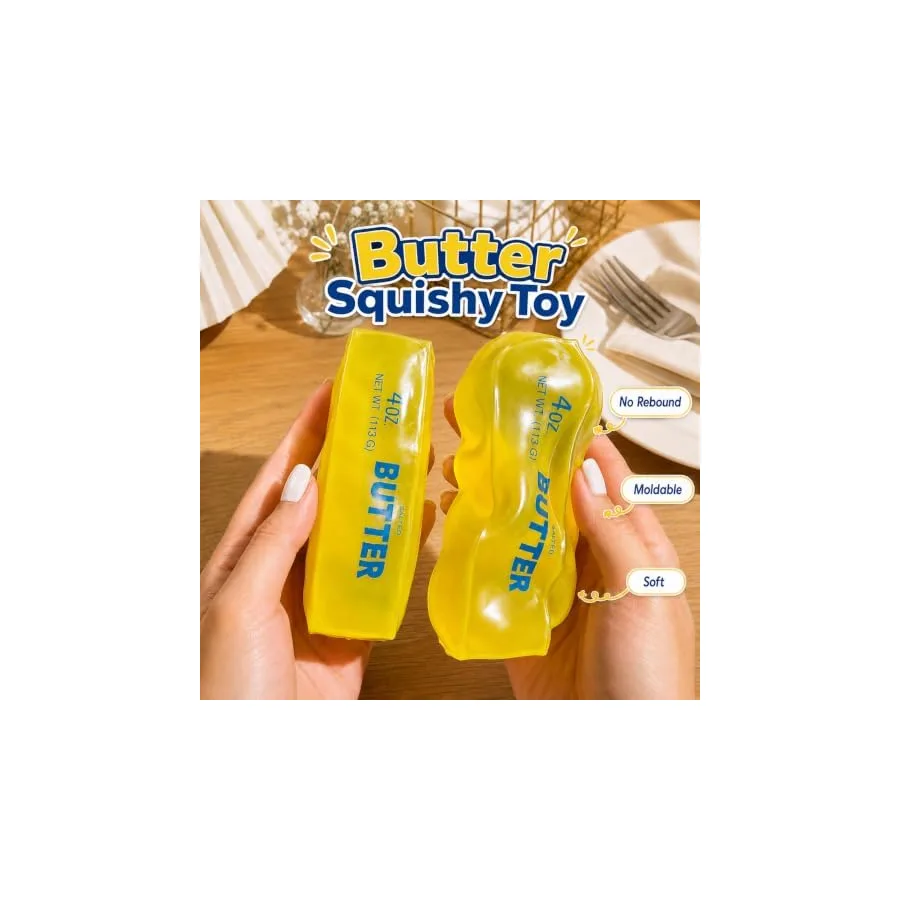 Coconut Oil Butter Squishy Toy, Butter Stick Stress Relief Squeeze Toy, Non-Rebound Moldable Sensory Fidget Toy, Soft Jelly Squishy Desk Toy for Teens Adults — image 5