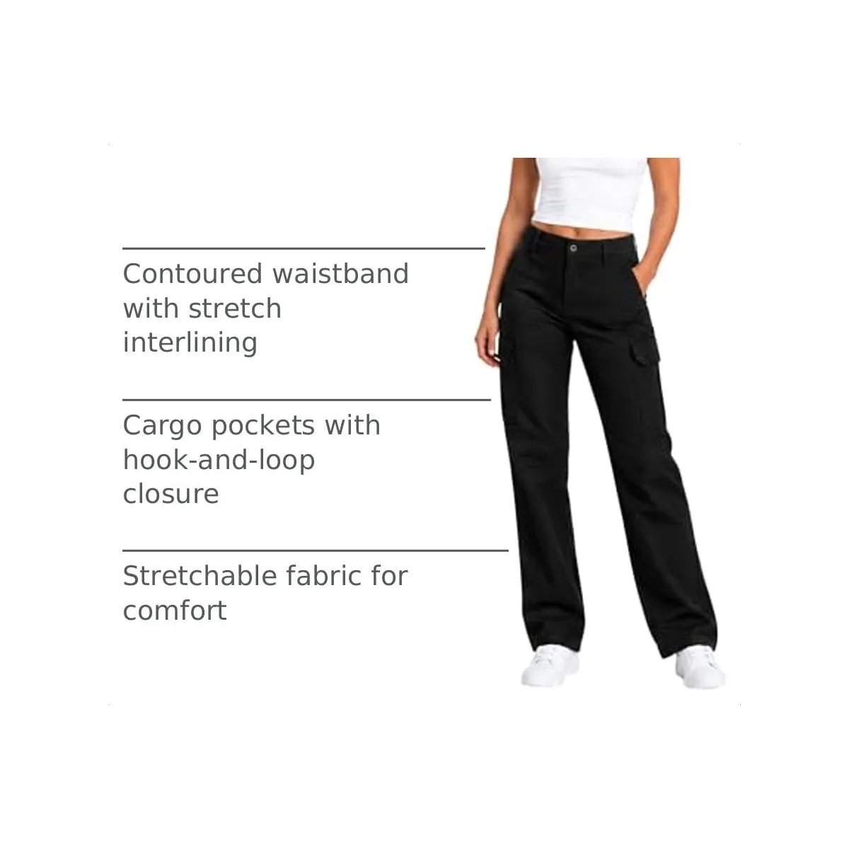 Dickies Women's Stretch Twill Straight Leg Cargo Pants Sits Below Waist — image 5