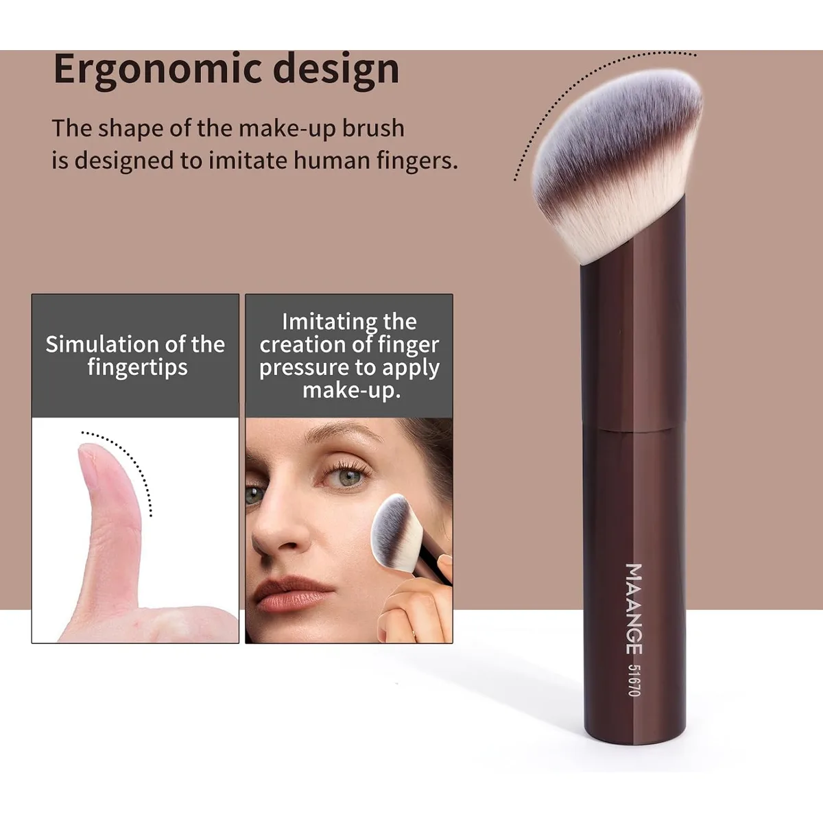 MAANGE 20 Pcs Makeup Brushes with Gift Box, Double-End Multi-functional Makeup Brushes for Blending Liquid Powder Concealer Cream Blush Buffe,CoffeeBrown — image 6