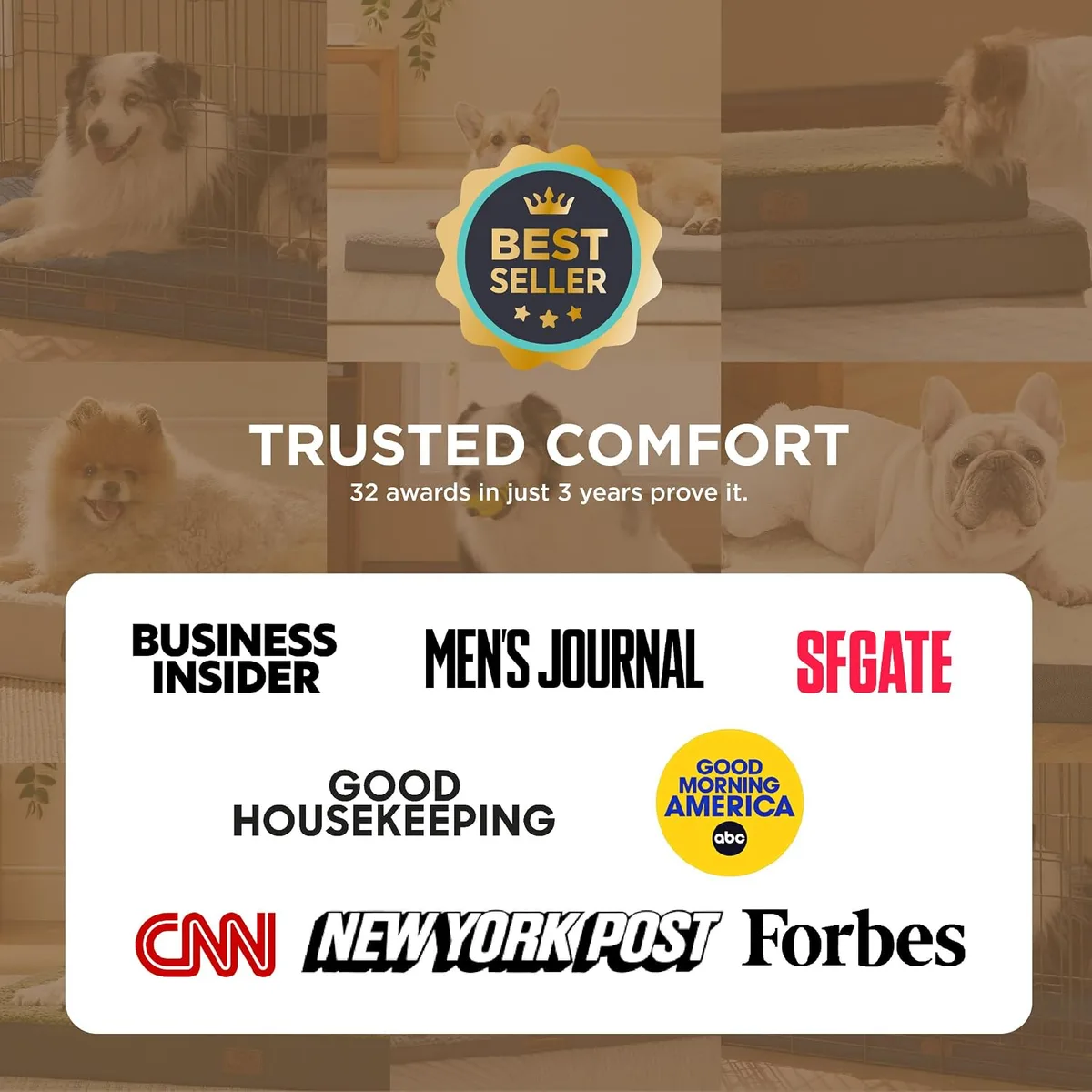 Bedsure Washable Dog Beds Large Sized Dog with Comfy Sherpa, 36x27in Grey — image 6