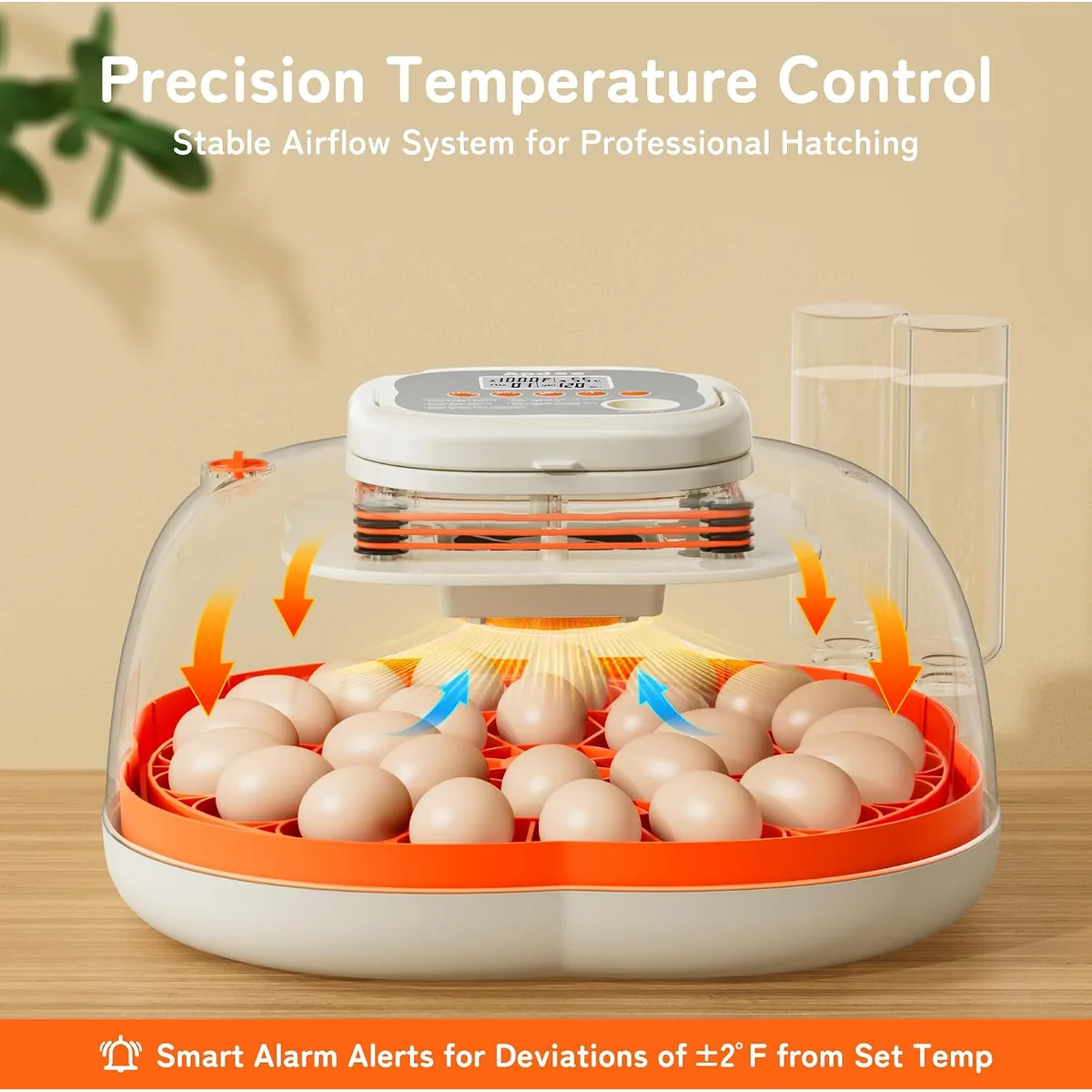 APDOE Egg Incubators for Hatching Eggs, Temperature and Humidity Control, Automatic Egg Turning, Egg Candler, External Water Bottle, Air Vent, for Chicken, Duck & Quail Eggs, 25 Eggs — image 3