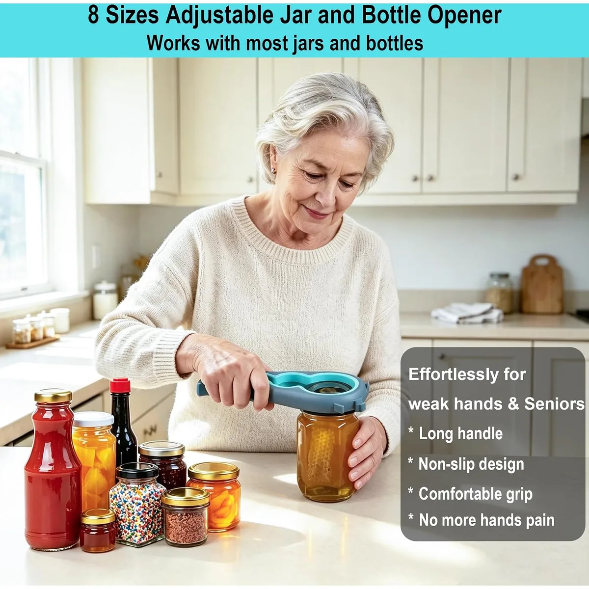 Otstar Jar Opener & Bottle Opener for Seniors with Arthritis, Weak Hands — image 4