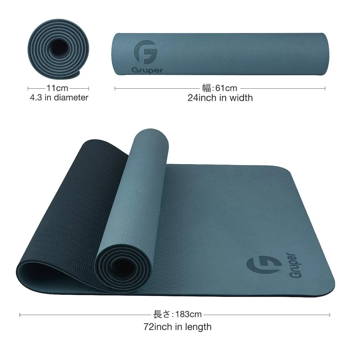 Gruper Yoga Mat Non Slip, Eco Friendly Exercise Mat with Carrying Strap — image 5