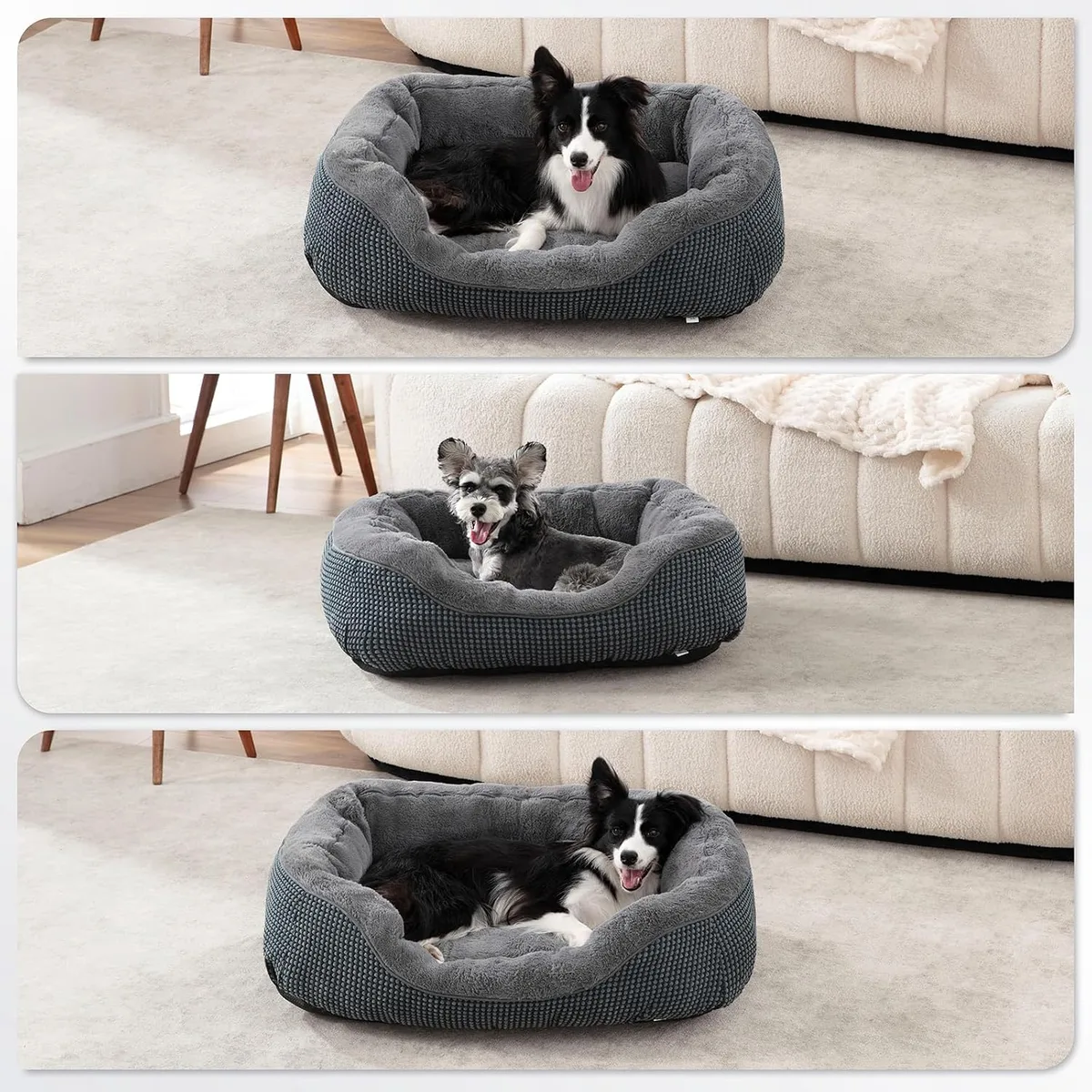 INVENHO Small Dog Bed for Small Dogs, Cat Beds for Indoor Cats Washable, Orthopedic Dog Bed, Warming Soft Calming Sleeping Puppy Bed Durable Pet Bed with Anti-Slip Bottom S(20"x19"x6") — image 8