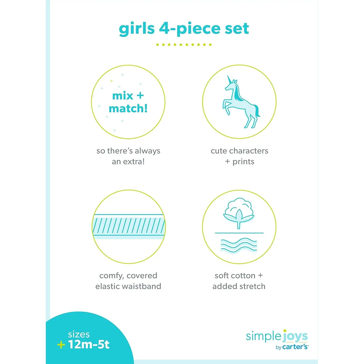 Simple Joys by Carter's Girls 4 piece Playwear Set — image 5